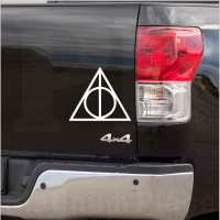 Deathly Hallows Decal Sticker white x1